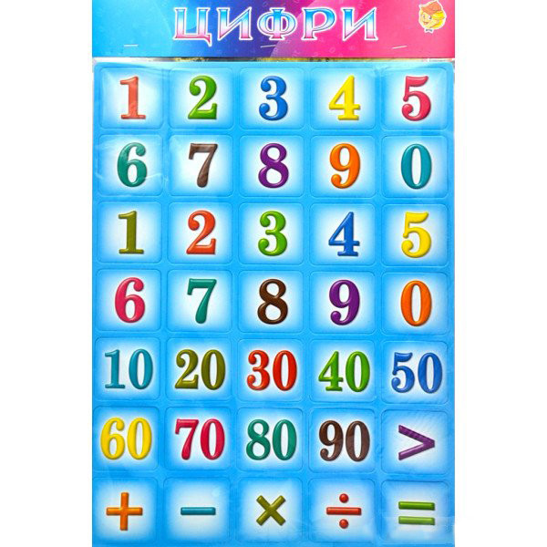 Дитячий навчальний плакат "Цифри" 1151ATS для 3х років