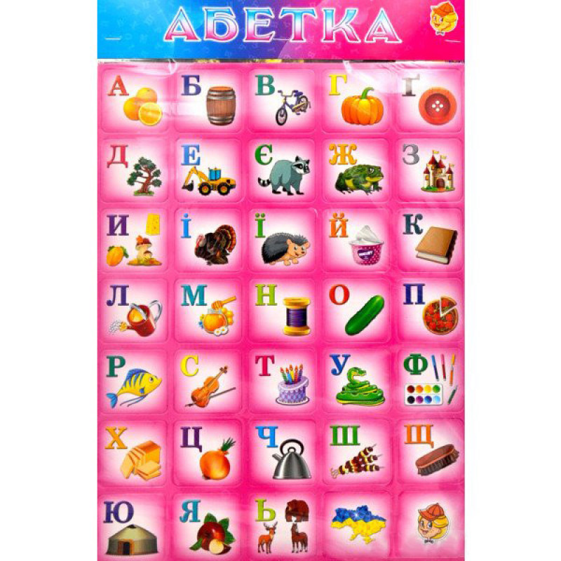Дитячий плакат навчальний "Абетка" 1144ATS укр. мовою