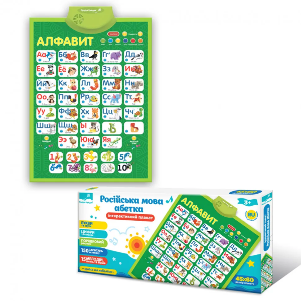 Навчальний плакат "Алфавіт" PL-720-02 рос. мовою