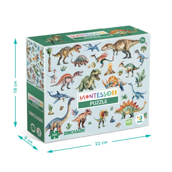 Дитячий пазл Монтессорі "Динозаври" 200631, 200 елементів (300631)