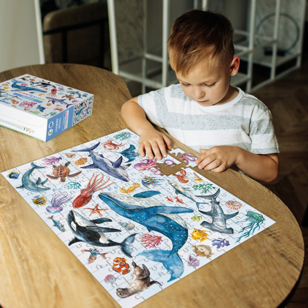 Дитячий пазл Монтессорі "Океанічні тварини" 300630, 200 елементів (300630)
