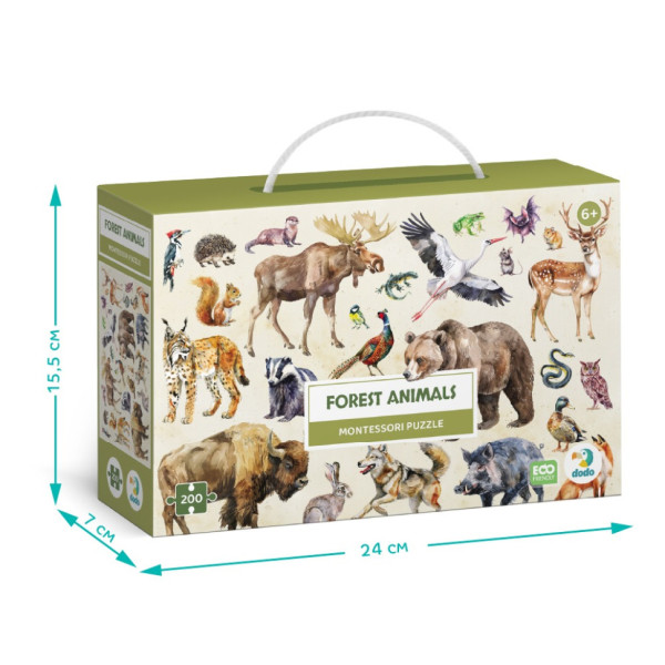 Дитячий пазл Монтессорі "Лісові тварини" 300629, 200 елементів (300629)