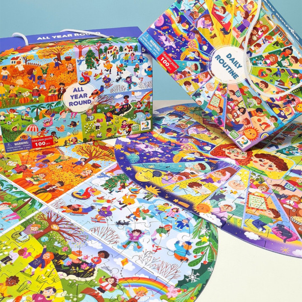 Дитячий віммельпазл "Розпорядок дня" 300619, 100 елементів (300619)