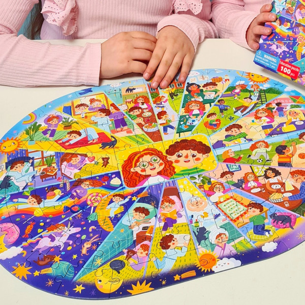 Дитячий віммельпазл "Розпорядок дня" 300619, 100 елементів (300619)