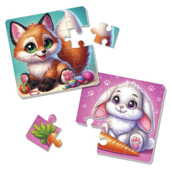 Детский мягкий пазл "Зайчик и лисичка" VT1102-35, 25 элементов(VT1102-35)