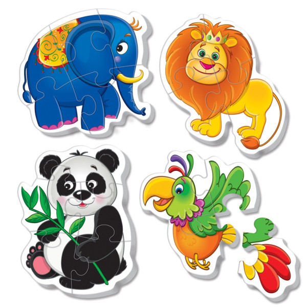 Детские беби пазлы "Зоопарк" VT1106-85 картинки - 4 шт(VT1106-85)