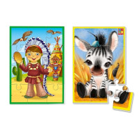 Розвиваючі м'які пазли А5 "Індіанець та зебра" VT1103-46 українською (VT1103-46)