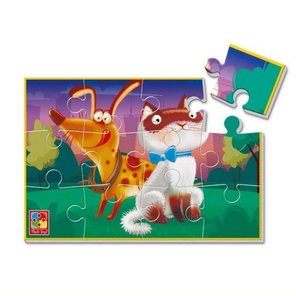 Детские развивающие мягкие пазлы "Котик и собачка" VT1104-20 А5(VT1104-20)