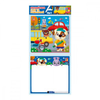 Развивающий набор 4 в 1 "Транспорт" VT2002-06 пазл, раскраска, маркер(VT2002-06)