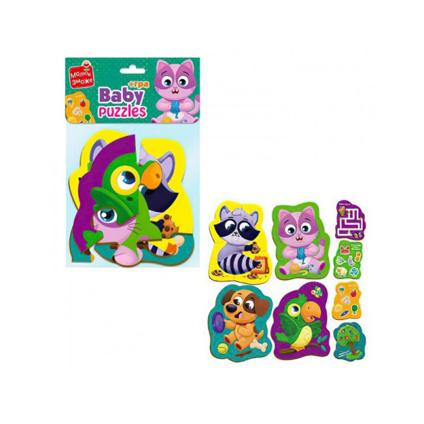 Пазлы макси с игрой Малыш Сможет «Домашние любимцы» Vladi Toys VT1722-21 Укр(VT1722-21)