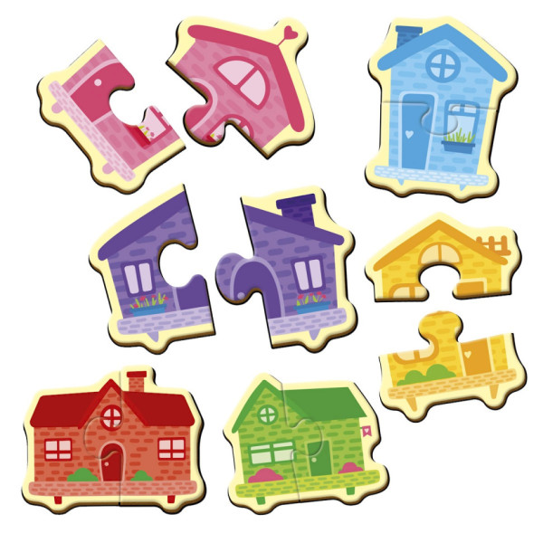 Дитячі магнітні пазли "Кольорові будинки" VT1733-03, 6 картинок (VT1733-03)