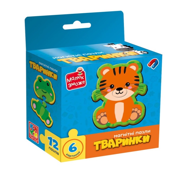 Дитячі магнітні пазли "Тваринки" VT1733-04, 6 картинок (VT1733-04)