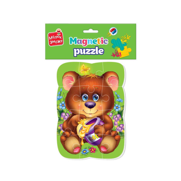 Магнітні пазли Малюк зможе "Ведмедик" Vladi Toys VT3301-04 А5, Укр (VT3301-04)