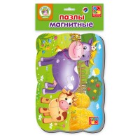 Детские пазлы на магните "Корова и теленок" VT3205-55 формат А5