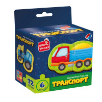 Дитячі магнітні пазли "Транспорт" VT1733-02, 6 картинок (VT1733-02)