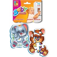 Дитячі пазли на магніті «Лісові мешканці» Baby-Puzzle VT3208-03, 2 пазла, 9 деталей.