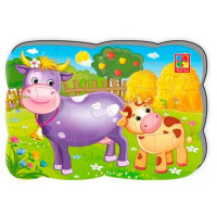 Детские пазлы на магните "Корова и теленок" А5 VT3205-74, 12 элементов(VT3205-74)