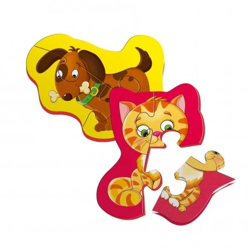 Магнітні бебі пазли "Кошеня та щеня" Vladi Toys VT3208-06 (укр)