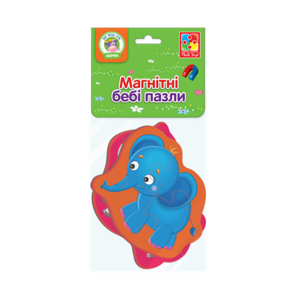 Магнитные беби пазлы "Зебра и слоненок" Vladi toys VT3208-12(VT3208-12)
