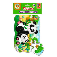 Детские пазлы на магните "Пандочки" А5 VT3205-80, 12 элементов(VT3205-80)