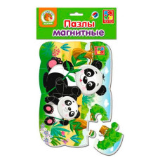 Детские пазлы на магните "Пандочки" А5 VT3205-80, 12 элементов(VT3205-80)