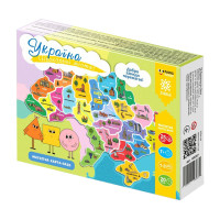 Магнітна карта-пазл Нескорені міста України 149367, 25 пазлів областей та Крим (149367)