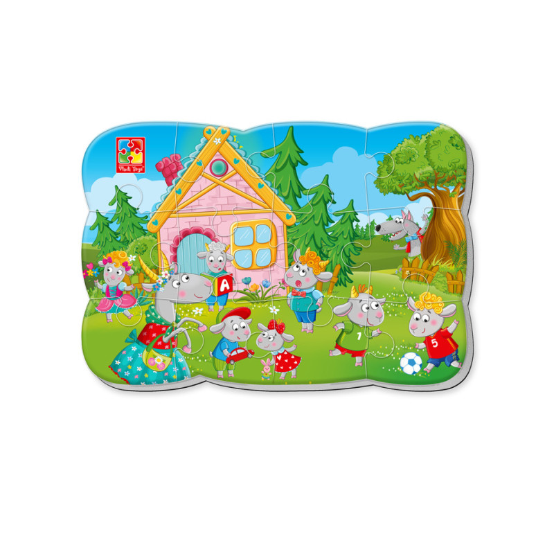 Магнитные пазлы Малыш сможет "Волк и семеро козлят" Vladi toys VT3301-06 А5 , Укр