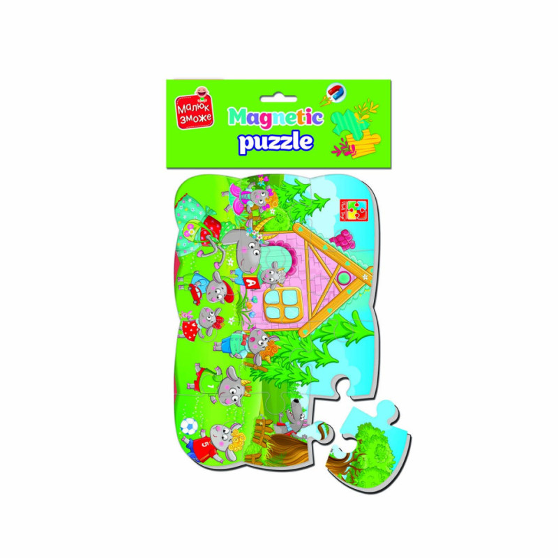 Магнитные пазлы Малыш сможет "Волк и семеро козлят" Vladi toys VT3301-06 А5 , Укр