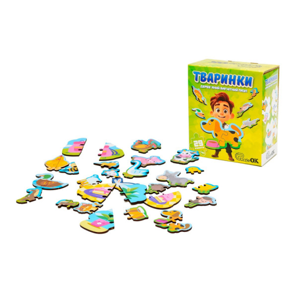 Дерев'яний магнітний пазл "Тваринки" Puz-22930, 35 елементів (Puz-22930)
