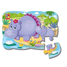 Детские пазлы на магните "Бегемотики" А5  VT3205-76, 12 элементов(VT3205-76)