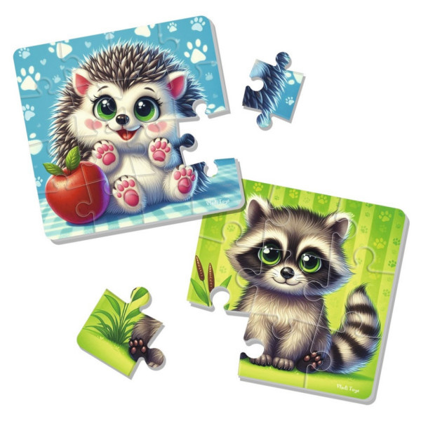 Дитячий м'який пазл "Єнот та їжачок" VT1102-36, 25 елементів (VT1102-36)