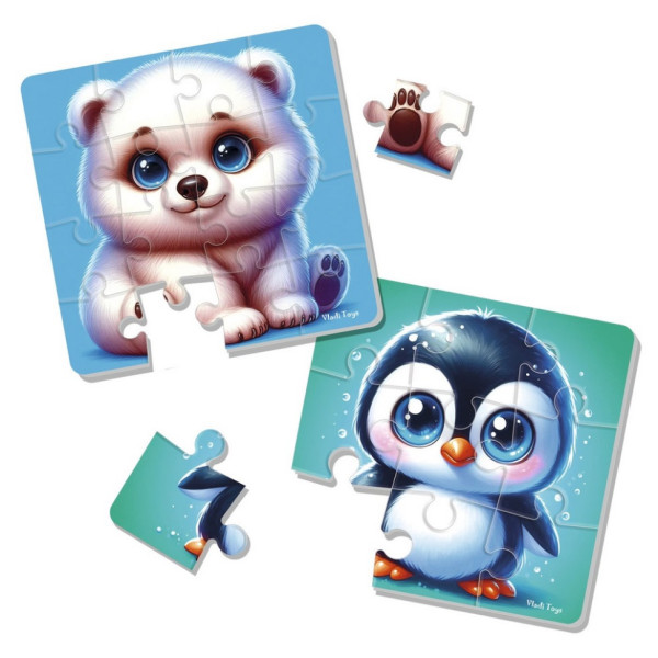 Дитячий м'який пазл "Ведмедик та пінгвіненя" VT1102-38, 25 елементів (VT1102-38)