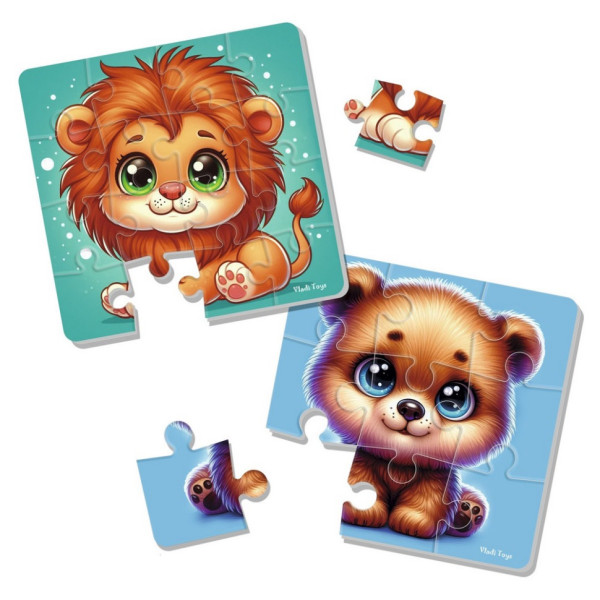 Дитячий м'який пазл "Левеня та ведмежатко" VT1102-39, 25 елементів (VT1102-39)
