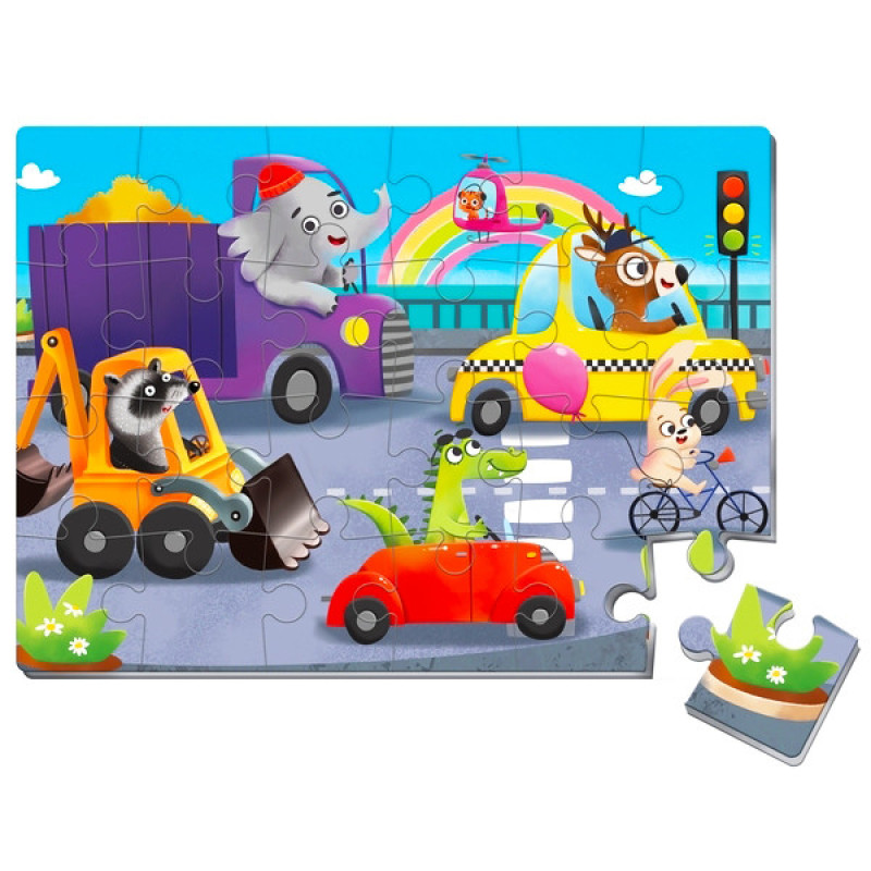 М'які пазли "Транспорт"A4 Vladi Toys VT1102-24, 24 ел