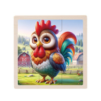 Детский деревянный пазл-вкладыш "Петушок" MD 1509-25, 6 элементов 9,8 х 9,8 х 0,4 см(MD 1509-25)
