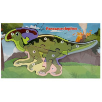 Деревянный пазл-вкладыш "Parasaurolophus" MD 1924-10, 9 элементов(MD 1924-10)