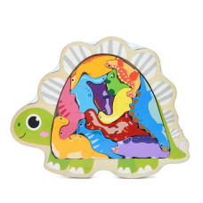 Дитячий дерев'яний пазл-вкладиш "Динозаври" MD 1500-3  (MD 1500-3)
