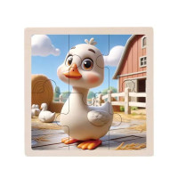 Дитячий дерев'яний пазл-вкладиш "Качка" MD 1509-4, 6 елементів 9,8 х 9,8 х 0,4 см (MD 1509-4)