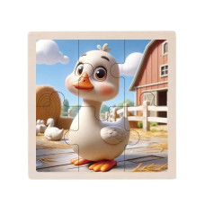 Дитячий дерев'яний пазл-вкладиш "Качка" MD 1509-4, 6 елементів 9,8 х 9,8 х 0,4 см (MD 1509-4)