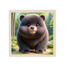 Дитячий дерев'яний пазл-вкладиш "Ведмежа" MD 1509-32, 6 елементів 9,8 х 9,8 х 0,4 см (MD 1509-32)