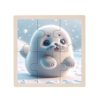 Дитячий дерев'яний пазл-вкладиш "Морський котик" MD 1509-30, 6 елементів 9,8 х 9,8 х 0,4 см (MD 1509-30)