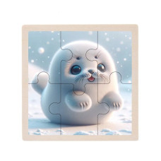 Дитячий дерев'яний пазл-вкладиш "Морський котик" MD 1509-30, 6 елементів 9,8 х 9,8 х 0,4 см (MD 1509-30)