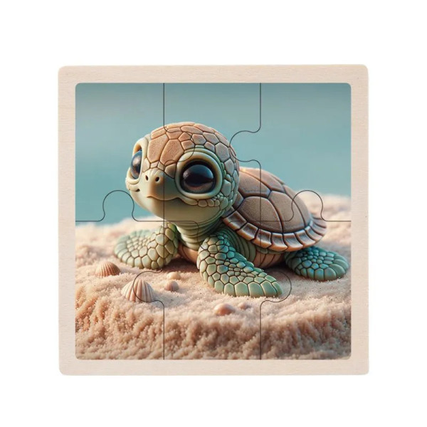 Дитячий дерев'яний пазл-вкладиш "Черепашка" MD 1509-28, 6 елементів 9,8 х 9,8 х 0,4 см (MD 1509-28)