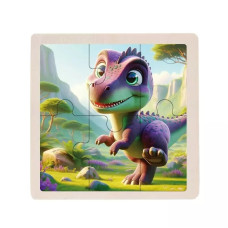 Дитячий дерев'яний пазл-вкладиш "Тиранозавр" MD 1509-26, 6 елементів 9,8 х 9,8 х 0,4 см (MD 1509-26)