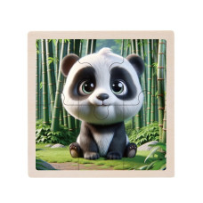 Дитячий дерев'яний пазл-вкладиш "Пандочка" MD 1509-24, 6 елементів 9,8 х 9,8 х 0,4 см (MD 1509-24)