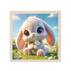 Дитячий дерев'яний пазл-вкладиш "Зайченя" MD 1509-23, 6 елементів 9,8 х 9,8 х 0,4 см (MD 1509-23)