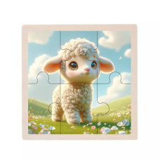 Дитячий дерев'яний пазл-вкладиш "Ягня" MD 1509-17, 6 елементів 9,8 х 9,8 х 0,4 см (MD 1509-17)