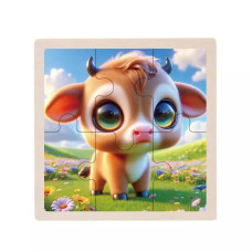 Дитячий дерев'яний пазл-вкладиш "Теля" MD 1509-13, 6 елементів 9,8 х 9,8 х 0,4 см (MD 1509-13)