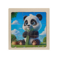 Дитячий дерев'яний пазл-вкладиш "Пандочка" MD 1506-6, 9 елементів 9,8 х 9,8 х 0,4 см (MD 1506-6)