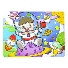 Дитячий дерев'яний пазл-вкладиш "Космонавт" MD 1343-5, 12 елементів 15 х 11 х 0,4 см (MD 1343-5)